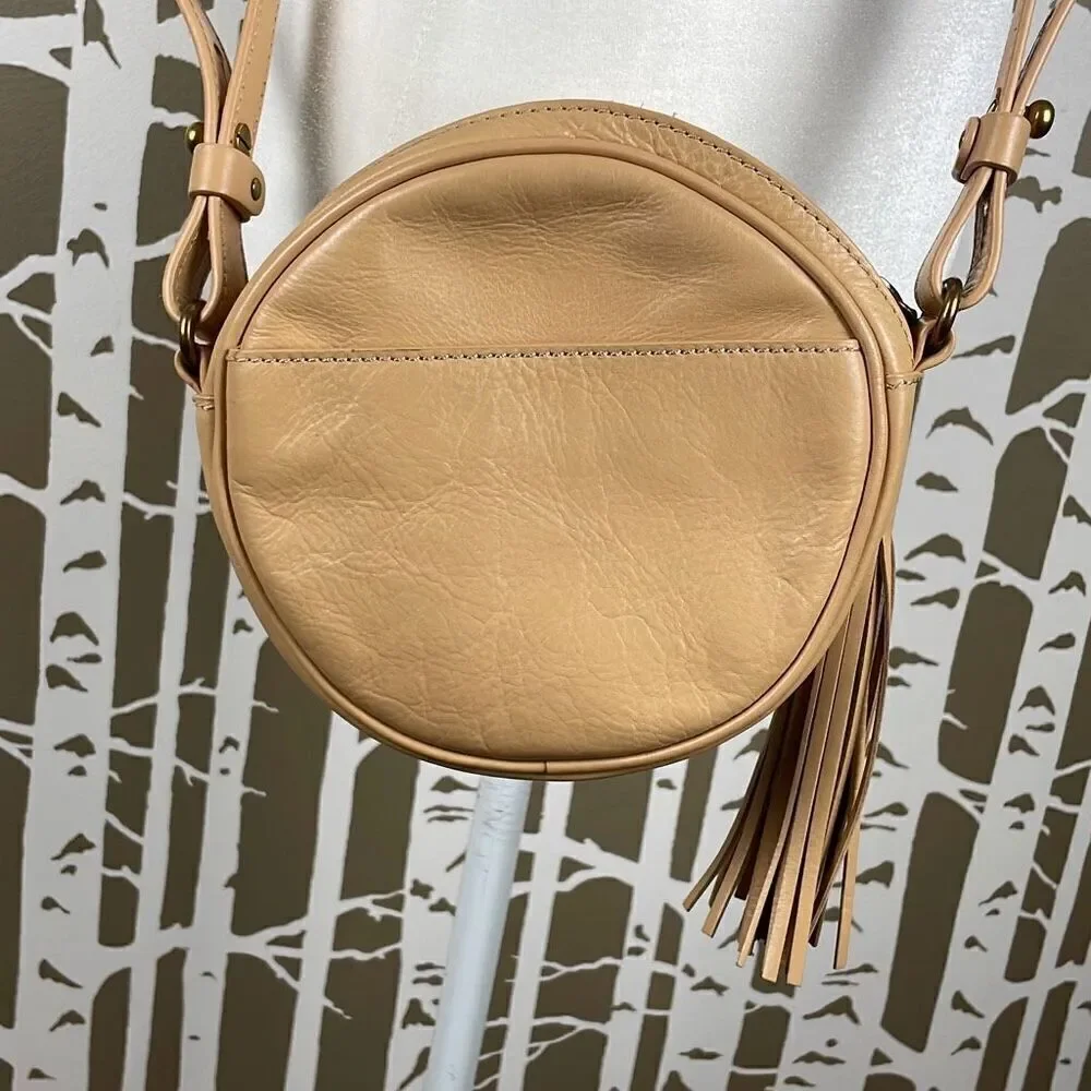 Cynthia Vincent Round Circular Ikat Print Hair Calf Leather Crossbody Bag